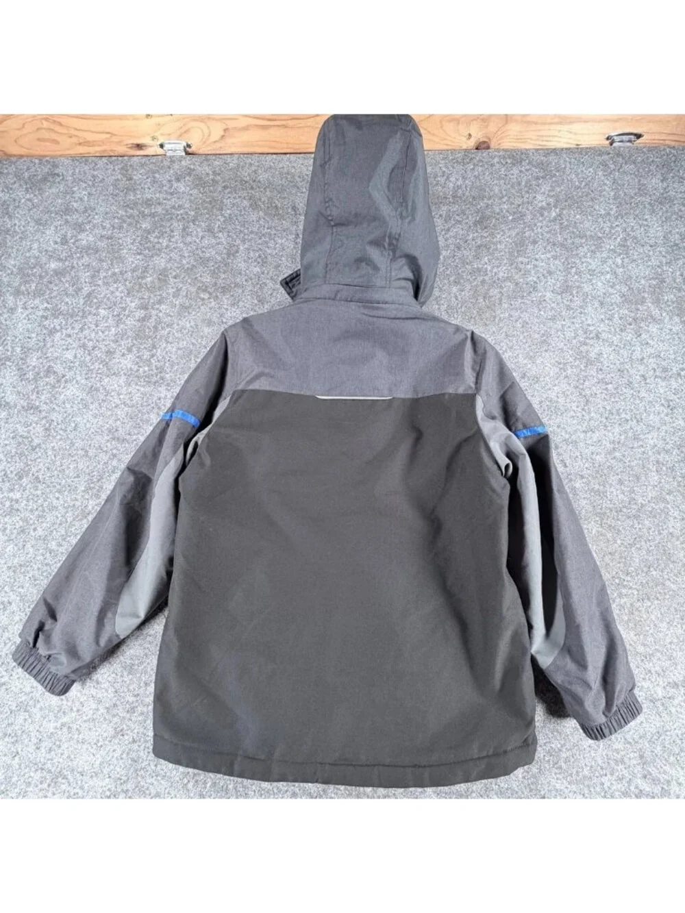 Gerry Youth 3-in-1 Systems Jacket Boys M (10-12) Gray Removable Hood Softshell